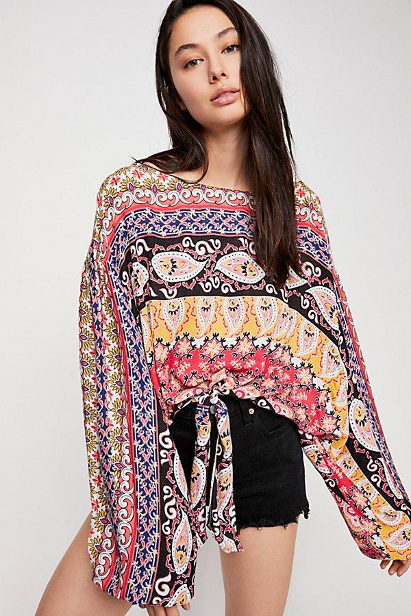 Tie Print Blouse By Free People